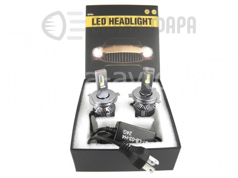 Лампы светодиод H4-70W 9-28V 2шт 